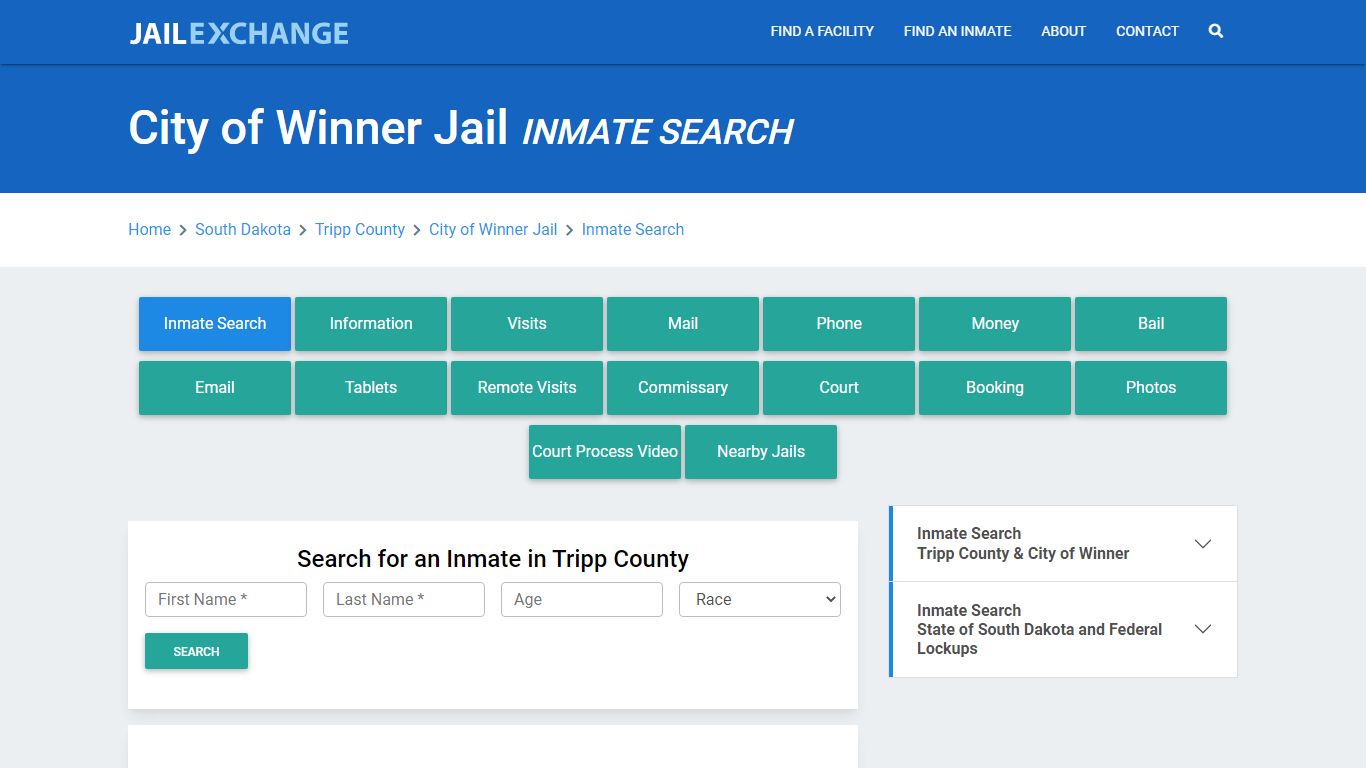 City of Winner Jail, SD Inmate Search: Roster & Mugshots