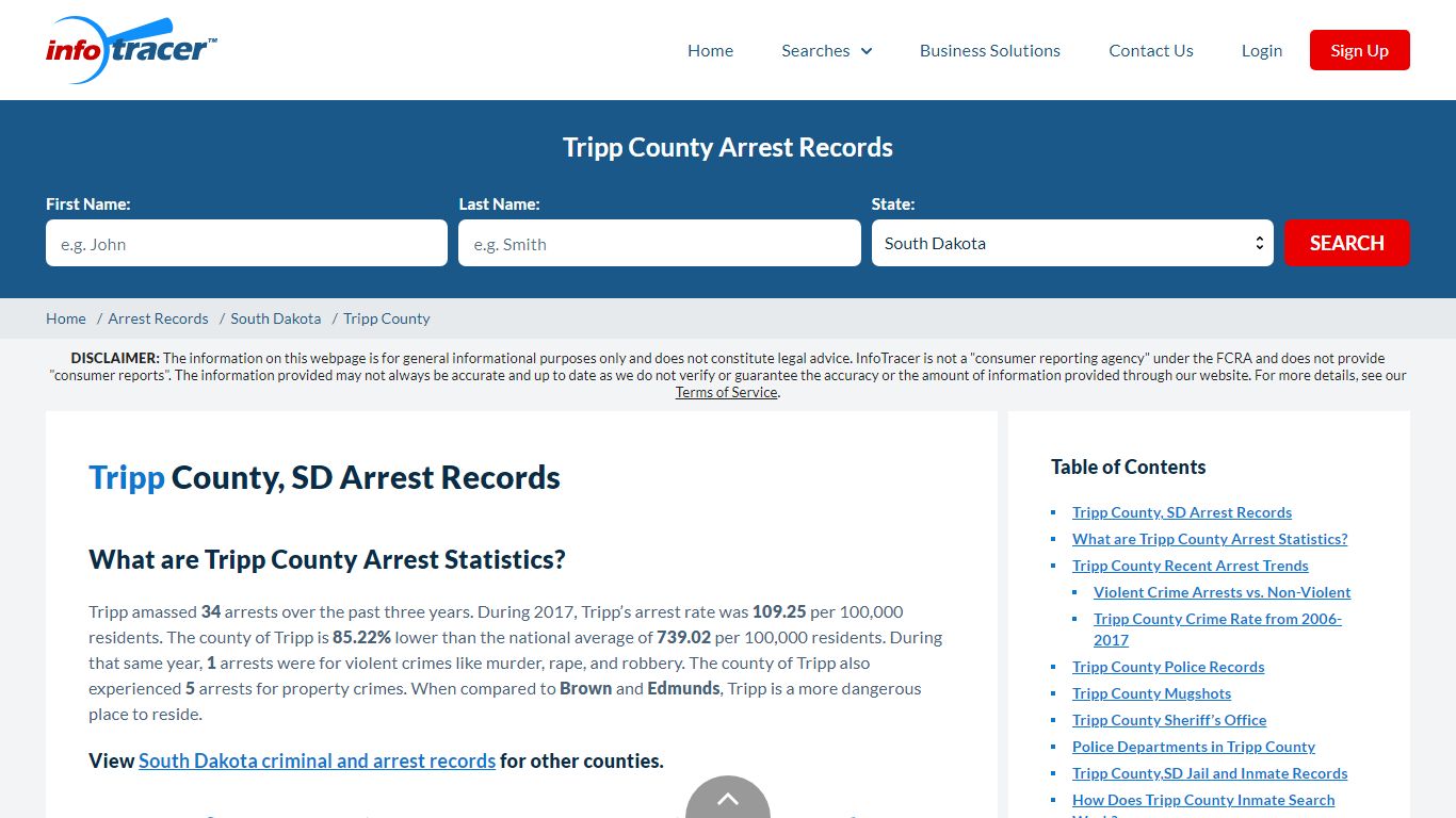 Tripp County, SD Arrests, Mugshots & Jail Records - InfoTracer